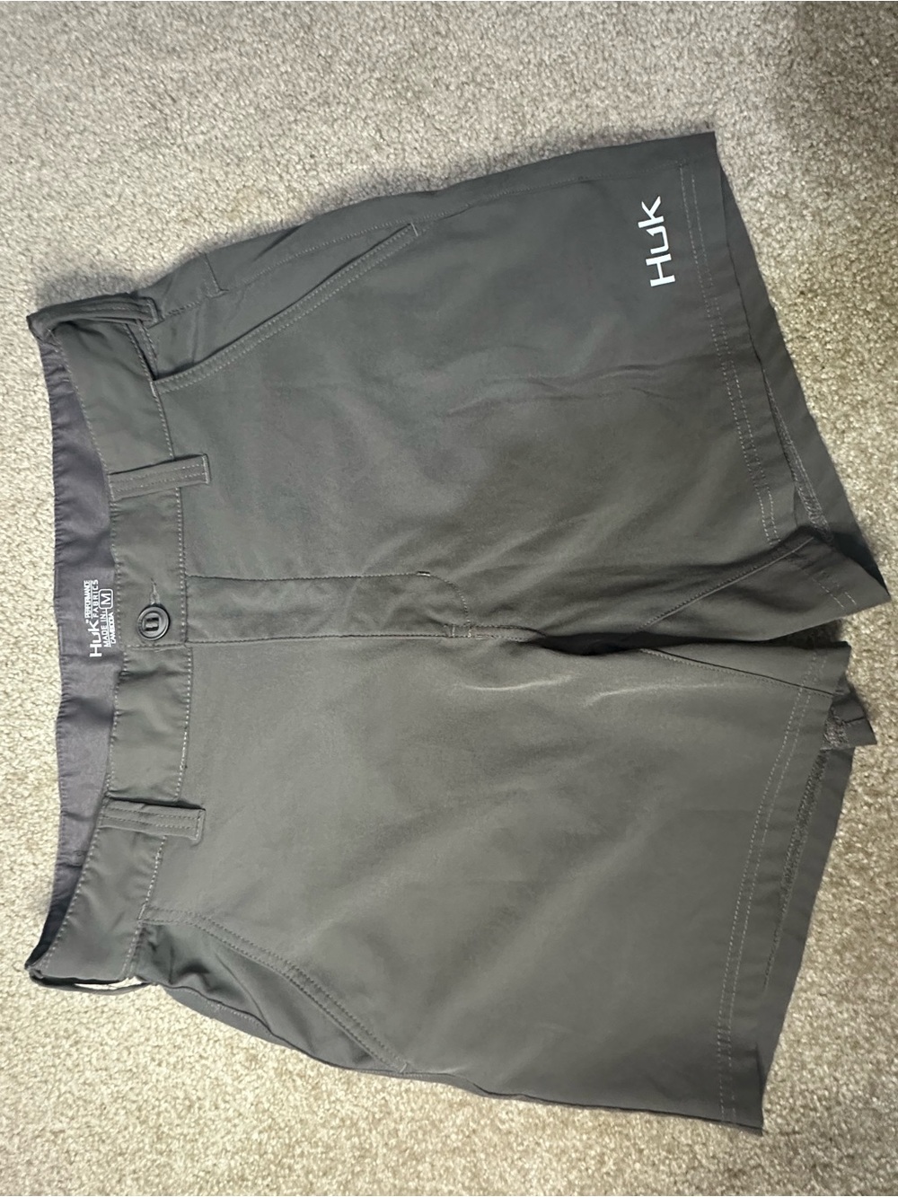 Huk Men's Grey Performance Fishing Shorts